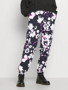 Adidas High-Rise Floral Fleece Sweatpants Tie Dye Joggers Pants Unisex Small S